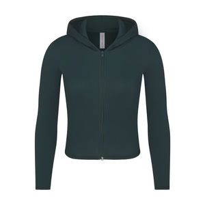SKIMS Cotton Rib hoodie in green/spruce